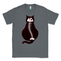 Charcoal Heather Cat with Fish Bone Classic Tee - artisFamous