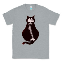 Heather Grey Cat with Fish Bone Classic Tee - artisFamous