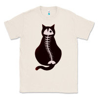 Natural Cat with Fish Bone Classic Tee - artisFamous