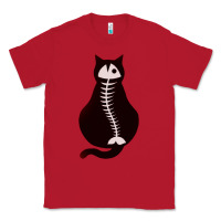 Red Cat with Fish Bone Classic Tee - artisFamous