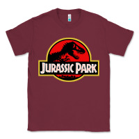 Burgundy jurassicc park cartoon Classic Tee - artisFamous