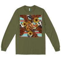 Army Green western horse Long Sleeve Tee - BarkalooDesign