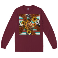 Burgundy western horse Long Sleeve Tee - BarkalooDesign