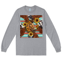 Heather Grey western horse Long Sleeve Tee - BarkalooDesign