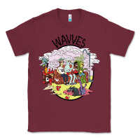Burgundy wavves Classic Tee - artisFamous
