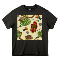 Asphalt african woman and mask seamless pattern Heavy Core Tee - BundleAndBundleShop