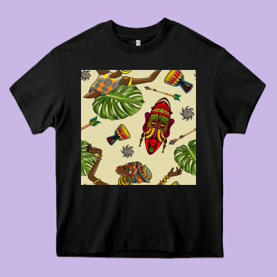 African Woman And Mask Seamless Pattern Heavy Core Tee Designed By Bundleandbundleshop