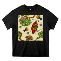 Black african woman and mask seamless pattern Heavy Core Tee - BundleAndBundleShop