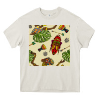 Cream african woman and mask seamless pattern Heavy Core Tee - BundleAndBundleShop