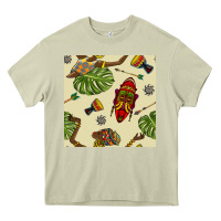 Mossy african woman and mask seamless pattern Heavy Core Tee - BundleAndBundleShop