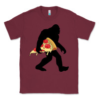 Burgundy bigfoot carrying pizza Classic Tee - artisFamous