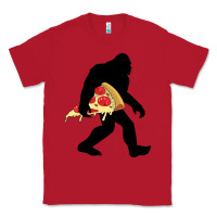 Red bigfoot carrying pizza Classic Tee - artisFamous