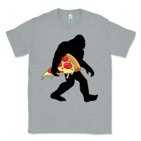 Heather Grey bigfoot carrying pizza Classic Tee - artisFamous