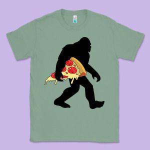 Bigfoot Carrying Pizza Classic Tee Designed By Artisfamous