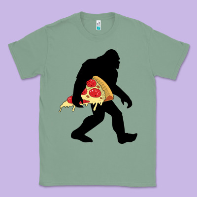 Bigfoot Carrying Pizza Classic Tee Designed By Artisfamous