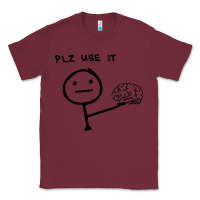 Burgundy Plz Use It Text Graphic Classic Tee - artisFamous