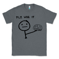 Charcoal Heather Plz Use It Text Graphic Classic Tee - artisFamous