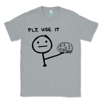Heather Grey Plz Use It Text Graphic Classic Tee - artisFamous