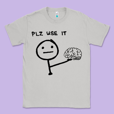 Plz Use It Text Graphic Classic Tee Designed By Artisfamous
