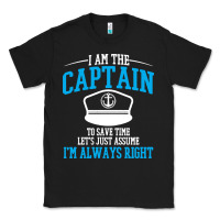 Black captain funny boating sailing Classic Tee - artisFamous