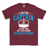 Burgundy captain funny boating sailing Classic Tee - artisFamous