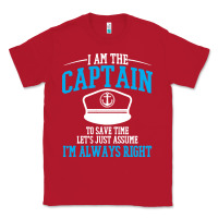 Red captain funny boating sailing Classic Tee - artisFamous