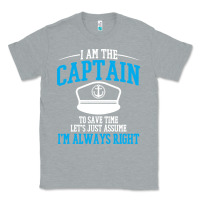 Heather Grey captain funny boating sailing Classic Tee - artisFamous