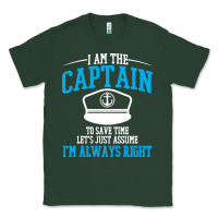 Sports Green captain funny boating sailing Classic Tee - artisFamous