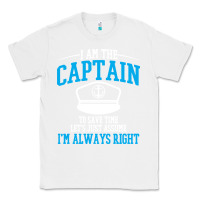 White captain funny boating sailing Classic Tee - artisFamous