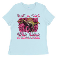 Baby Blue just a girl who loves baby spinosaurus Ladies Tee - Artiststas