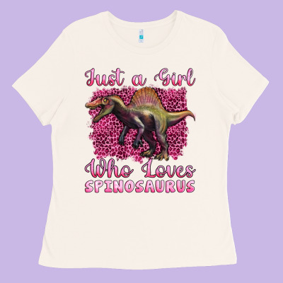 Just A Girl Who Loves Baby Spinosaurus Ladies Tee Designed By Artiststas