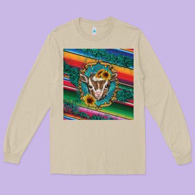 Western Baby Goat Long Sleeve Tee Designed By Barkaloodesign