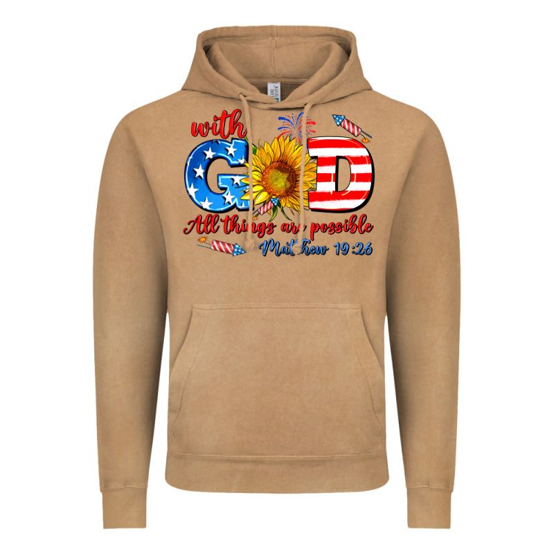 With God All Things Are Possible Usa Vintage Hoodie by AdoDesignShop | Teevron