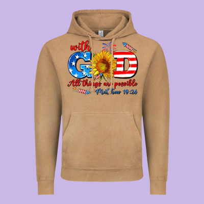 With God All Things Are Possible Usa Vintage Hoodie Designed By Adodesignshop