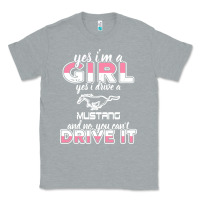 Heather Grey mustang i m a girl who drives a mustang Classic Tee - artisFamous