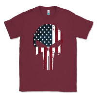 Burgundy the punisher american flag Classic Tee - artisFamous
