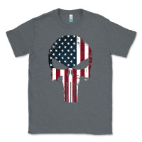 Charcoal Heather the punisher american flag Classic Tee - artisFamous