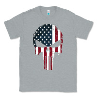 Heather Grey the punisher american flag Classic Tee - artisFamous
