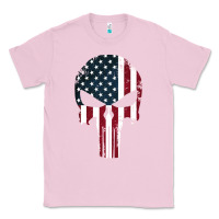 Bubblegum Pink the punisher american flag Classic Tee - artisFamous