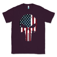 Plum the punisher american flag Classic Tee - artisFamous