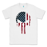 White the punisher american flag Classic Tee - artisFamous
