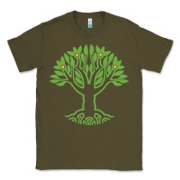 Army Green Maharishi International College Classic Tee - artisFamous