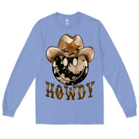 Colony Blue howdy smiley face Long Sleeve Tee - BarkalooDesign