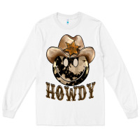 White howdy smiley face Long Sleeve Tee - BarkalooDesign