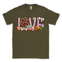 Army Green Easter love dog paw Classic Tee - BundleAndBundleShop