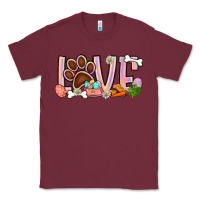 Burgundy Easter love dog paw Classic Tee - BundleAndBundleShop