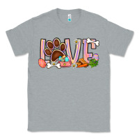 Heather Grey Easter love dog paw Classic Tee - BundleAndBundleShop