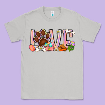 Easter Love Dog Paw Classic Tee Designed By Bundleandbundleshop