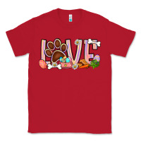 Red Easter love dog paw Classic Tee - BundleAndBundleShop