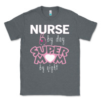 Charcoal Heather nurse by day super mom by night Classic Tee - artisFamous